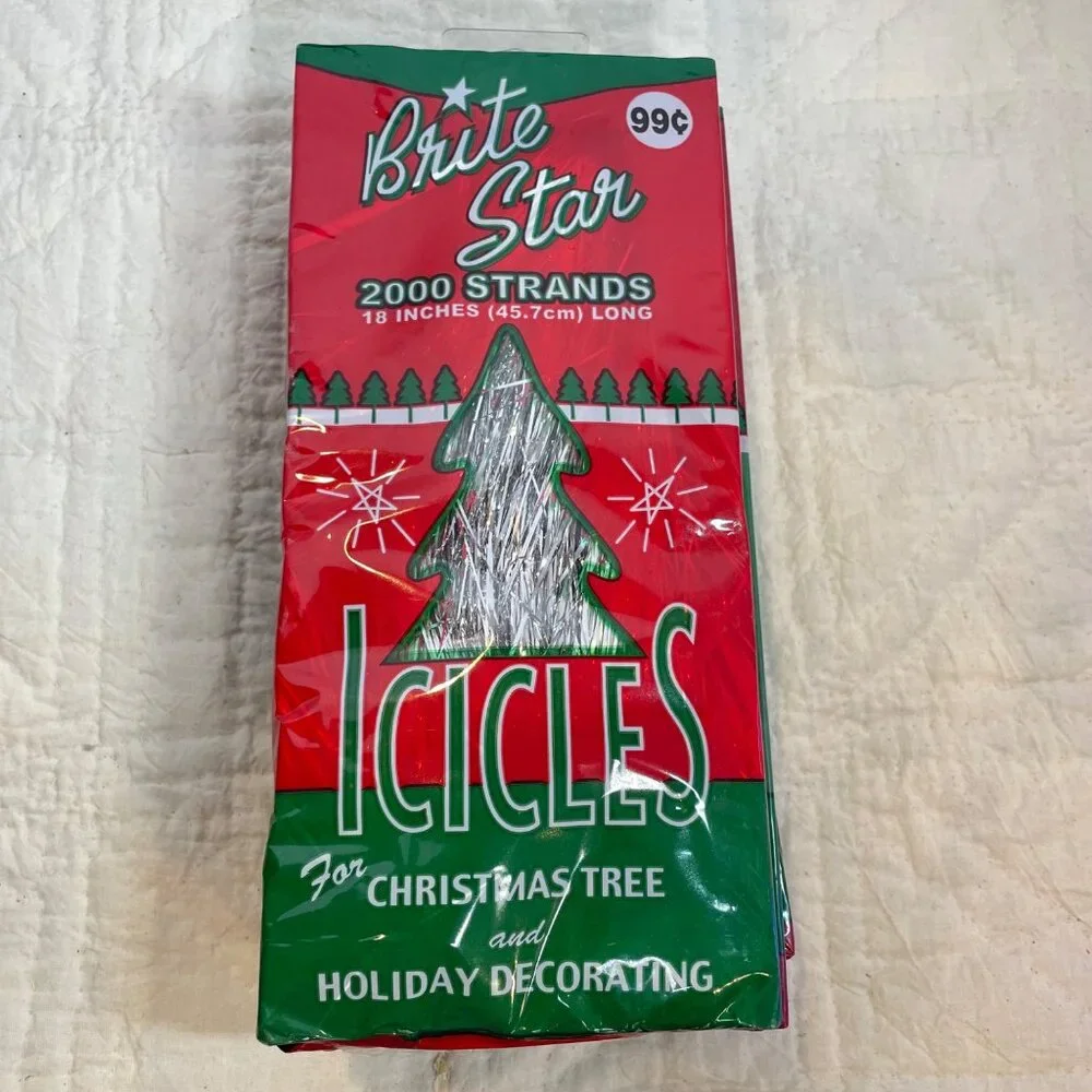 Brite Star Icicles For Christmas Tree & Holiday Decorating - 4 Packs Red/Green 1